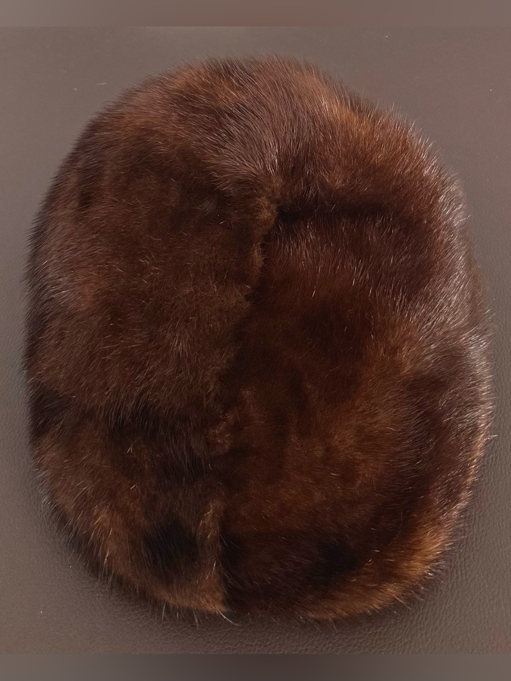 Vintage 1960s Christian Dior Chapeaux Mink Fur Hat Reddish Brown Mahogany